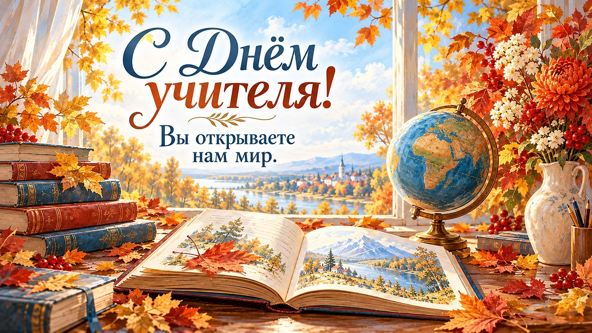 Красивые картинки с Днём учителя на 5 октября. ИИ-иллюстрация: создано редакцией Life.ru с использованием ChatGPT (OpenAI)
