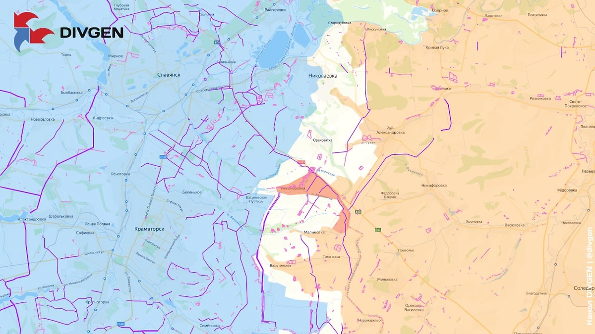 ВС РФ заняли в ДНР село Никоноровка. Фото © Telegram / DIVGEN 🚩 Карта СВО