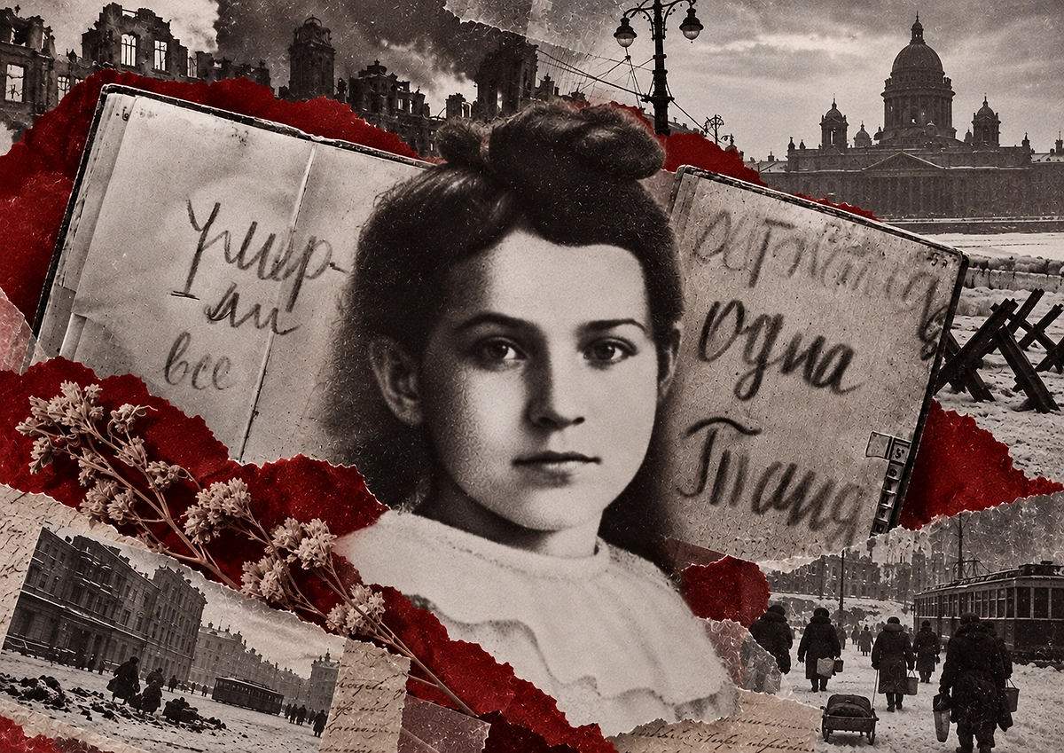 85 лет с начала блокады Ленинграда: история Тани Савичевой и её дневника, ставшего символом трагедии. Коллаж © Life.ru. Обложка © РИА Новости / С. Озерский, © Репродукция ТАСС, © ИИ-иллюстрация: создано редакцией Life.ru с использованием ChatGPT (OpenAI)