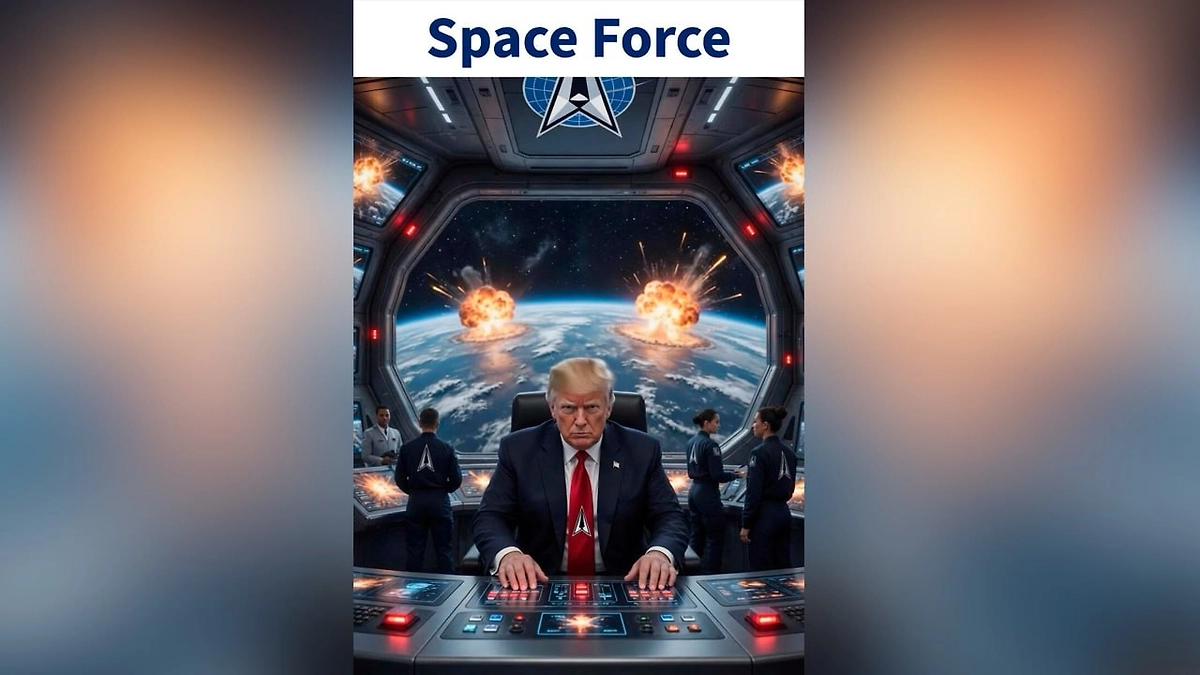 Трамп в роли капитана звездолёта. Фото © TruthSocial / Donald J. Trump