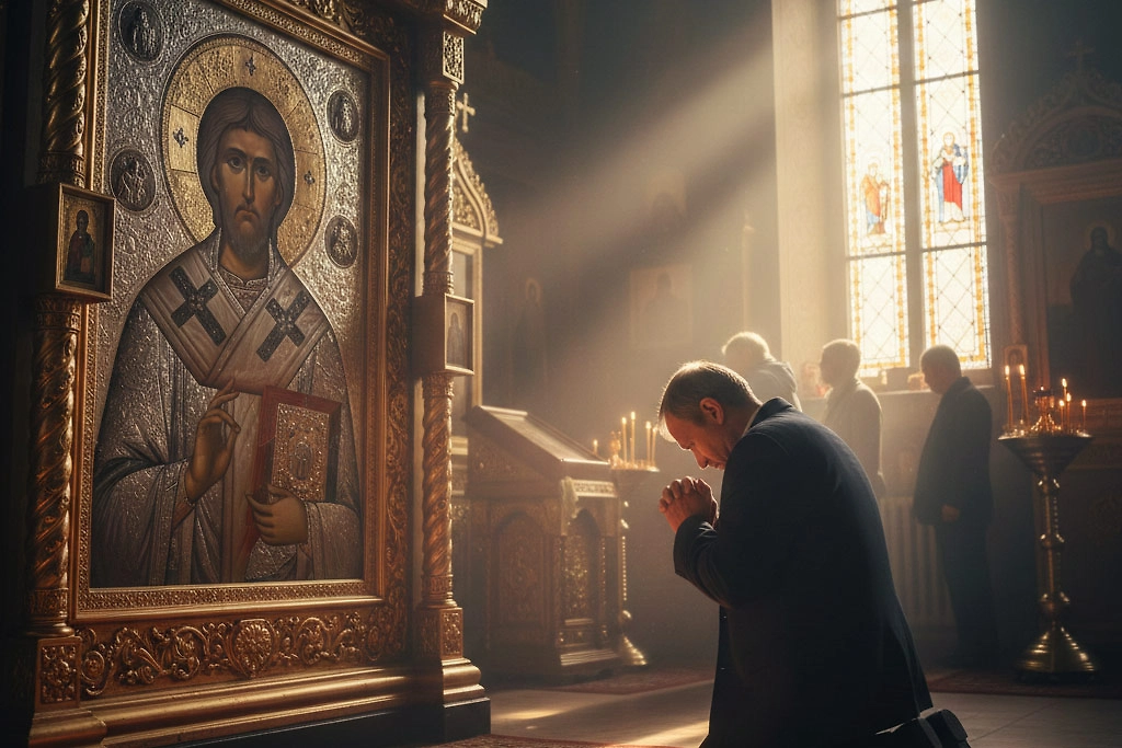 Текст молитвы Николаю Угоднику об избавлении от долгов. Фото ©&nbsp;Nano Banana AI