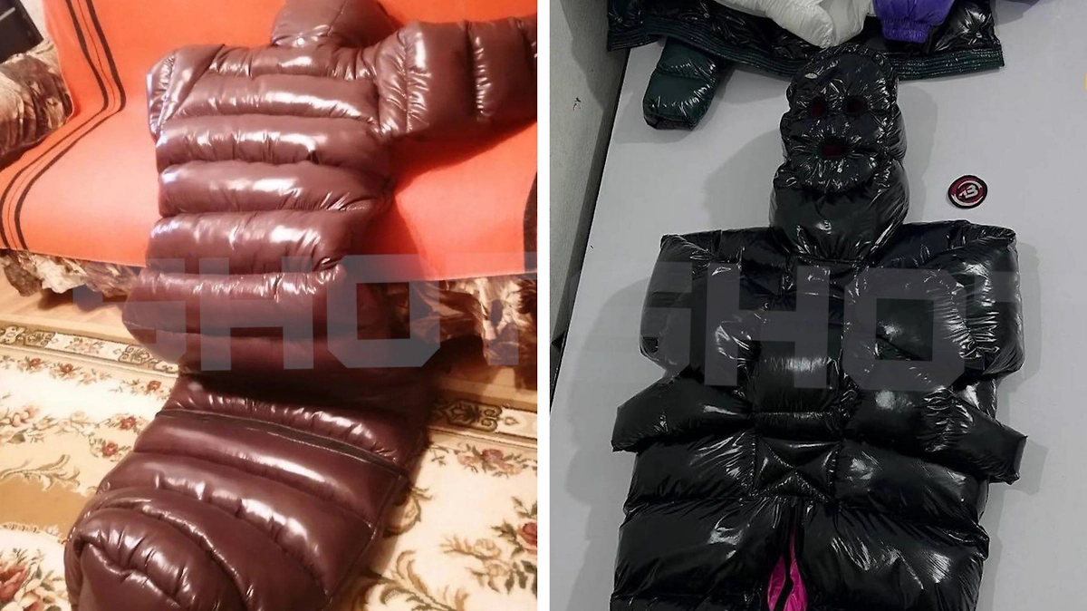 Соцсети взорвал тренд на болоньевые пуховики с «самонадутием». Фото © Telegram / SHOT 