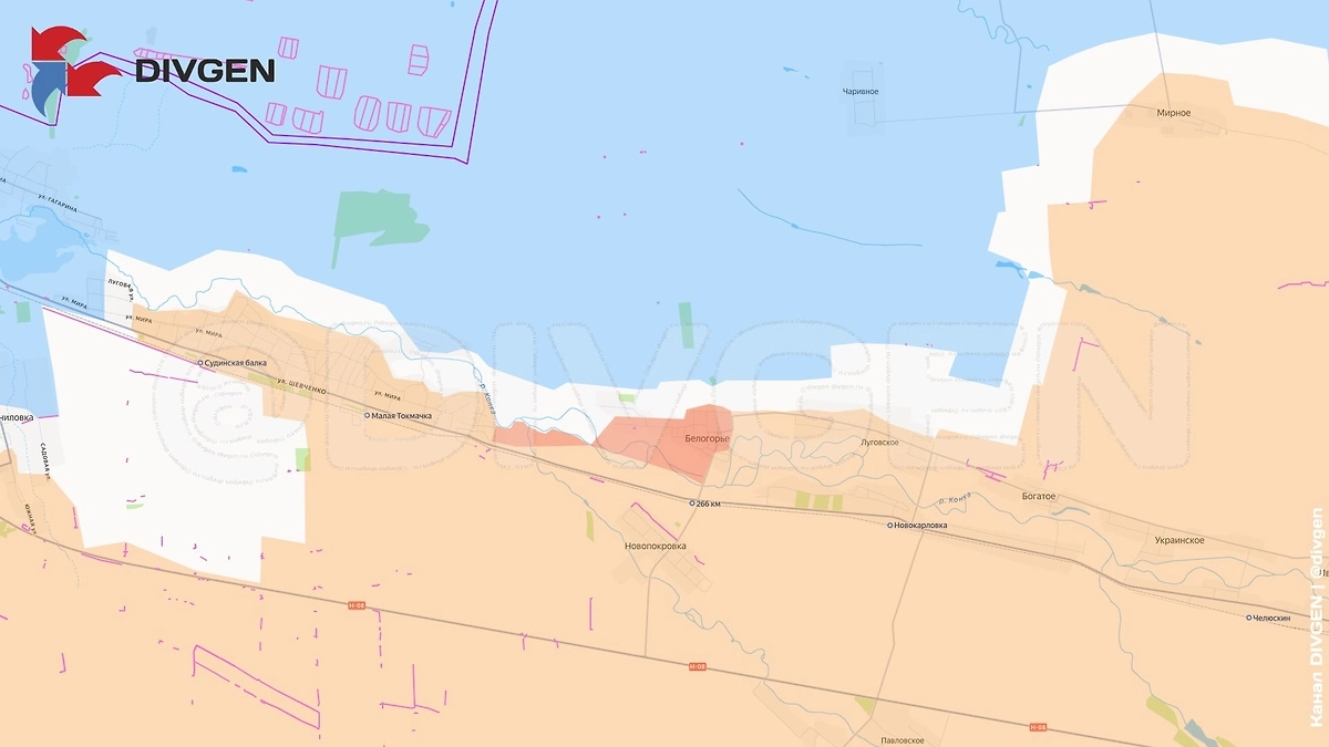 Подразделения ГрВ «Днепр» освободили населённый пункт Белогорье в Запорожской области. Фото © Telegram / DIVGEN 🚩 Карта СВО