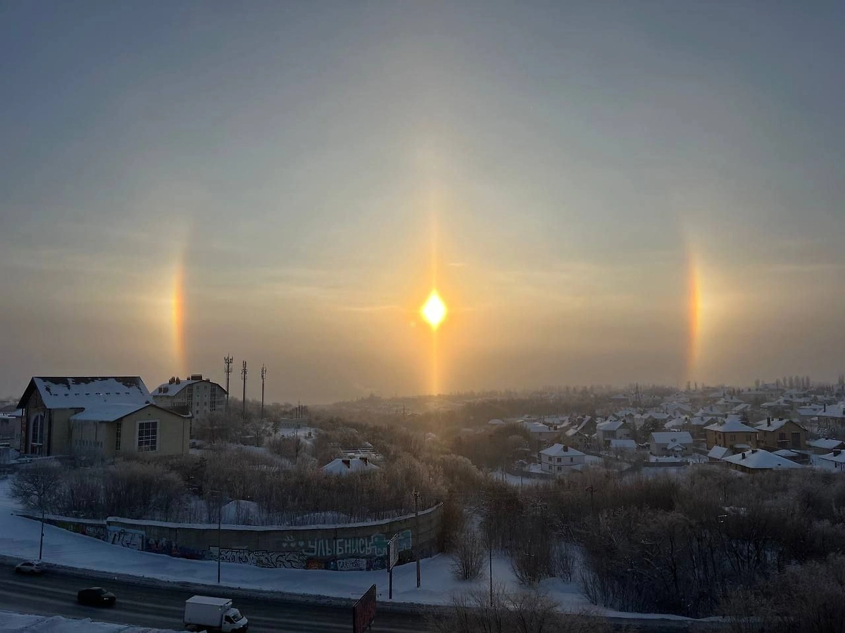Солнечное гало над Саратовом. Обложка © Telegram/ shkabel