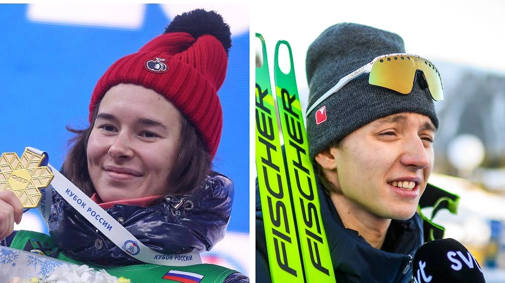 Российские лыжники Дарья Непряева и Савелий Коростелёв. Обложка © ТАСС / Егор Алеев, Zuma / Maxim Thore