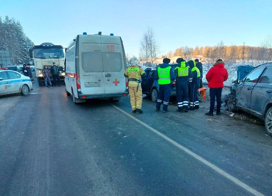 Мужчина и ребёнок погибли, трое пострадали в ДТП на трассе в Челябинской области. Фото © Telegram / Госавтоинспекция Челябинской области