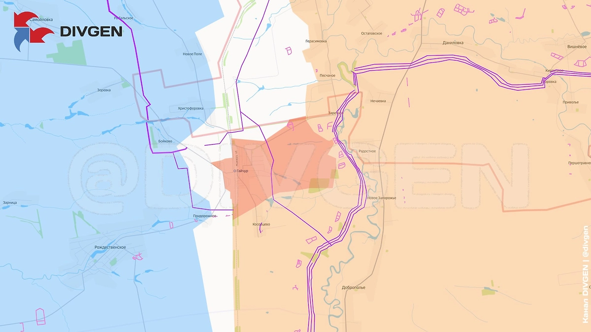 Карта СВО на 31 января 2026 года. Армия России освободила Терноватое в Запорожской области. Фото © Telegram / DIVGEN 🚩 Карта СВО