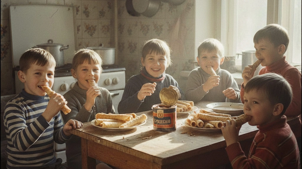 Советские рецепты сладостей к чаю: 5 простых десертов из доступных продуктов. Обложка © Nano Banana AI