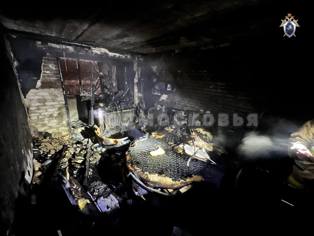Последствия смертельного пожара в Подольске. Обложка © Telegram / СК Подмосковья