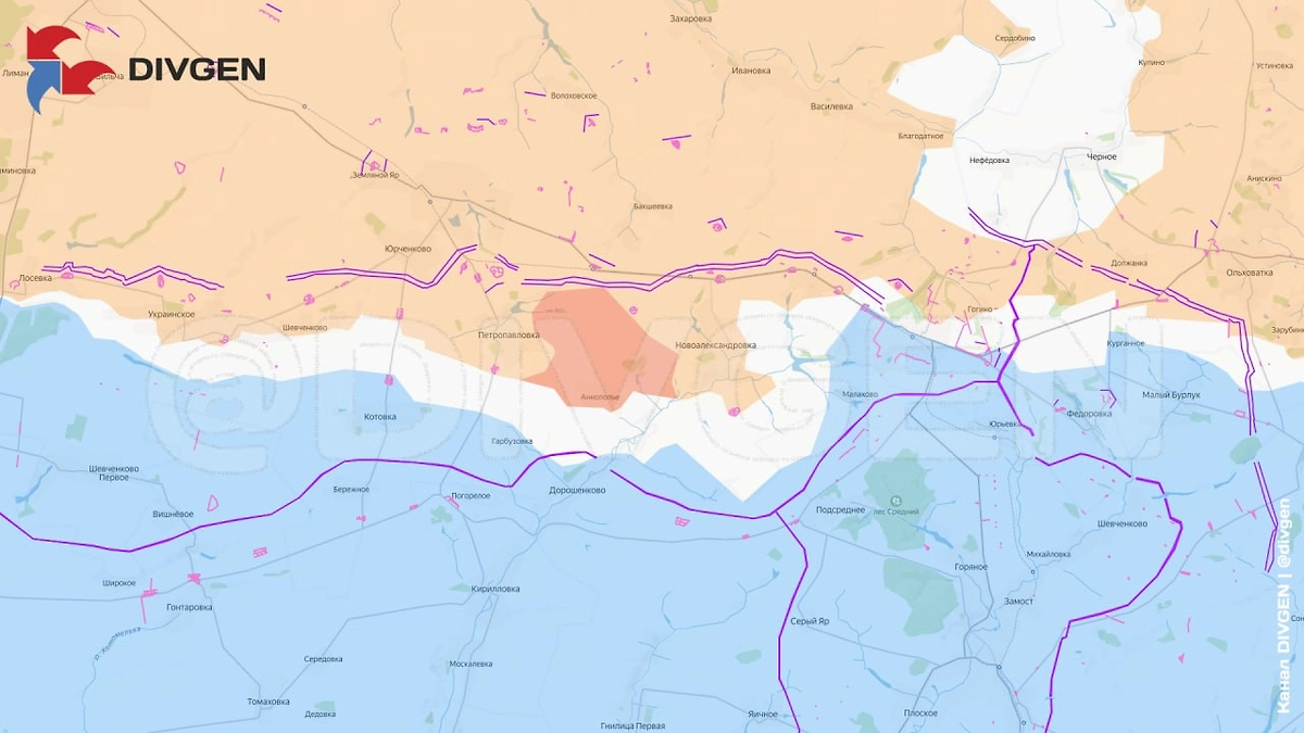 Карта СВО. Группировка «Север» водрузила флаг России над Аннопольем. Фото © Telegram / divgen