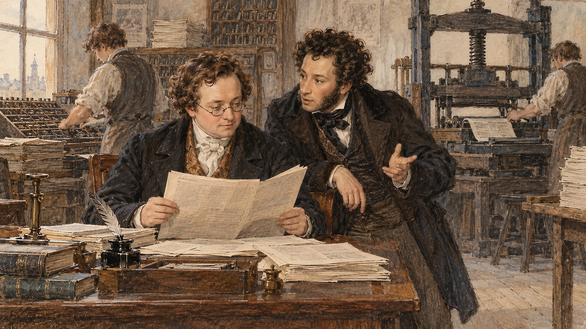 «Литературная газета» Дельвига и его ранняя смерть. Фото © ИИ-иллюстрация: создано редакцией Life.ru с использованием ChatGPT (OpenAl)