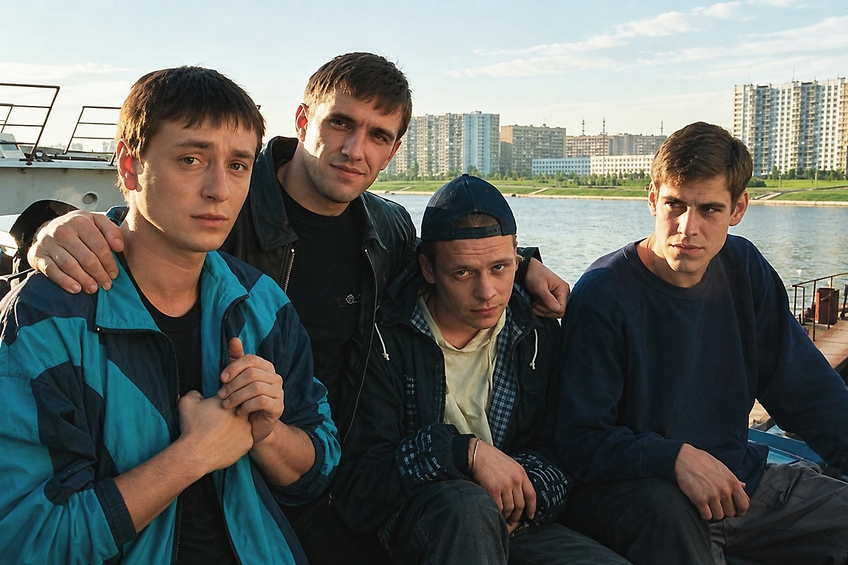 Сериал «Бригада» 2002 года: Саша Белый и его друзья. Фото © «Бригада», режиссёр Алексей Сидоров, сценаристы Игорь Порублев, Алексей Сидоров, Александр Велединский