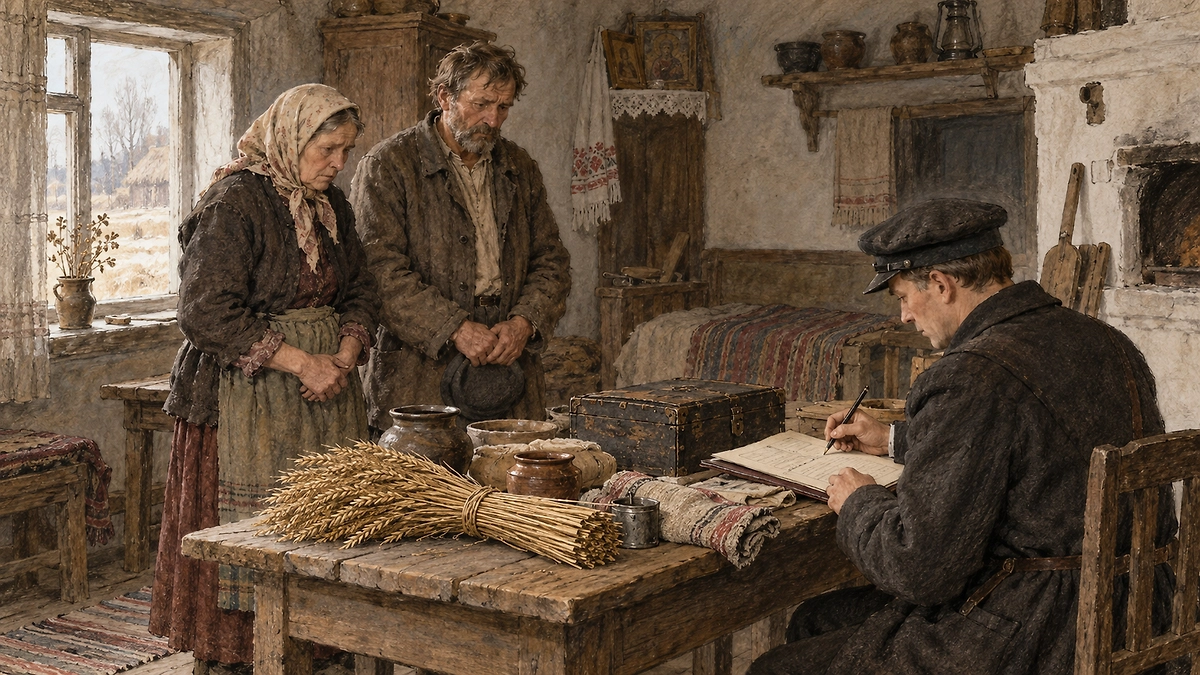 Закон о колосках: расстрел с конфискацией имущества. Фото © ИИ-иллюстрация: создано редакцией Life.ru с использованием ChatGPT (OpenAI)