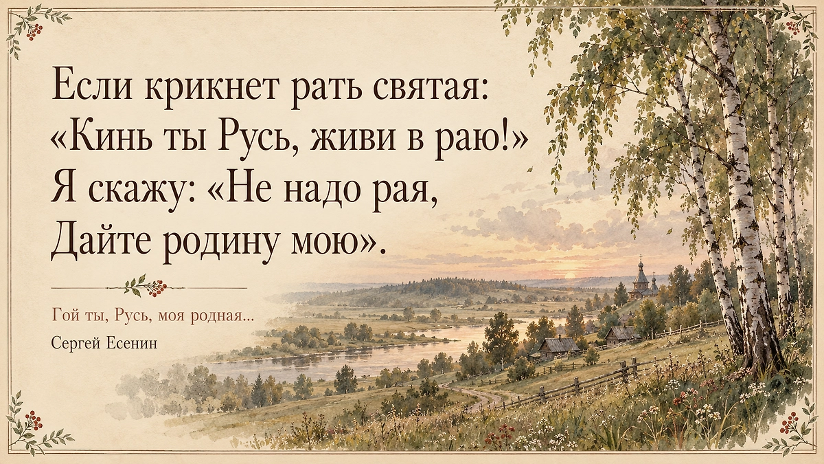 Есенин «Гой ты, Русь, моя родная»: смысл стихотворения о родине. ИИ-иллюстрация: создано редакцией Life.ru с использованием ChatGPT (OpenAI).