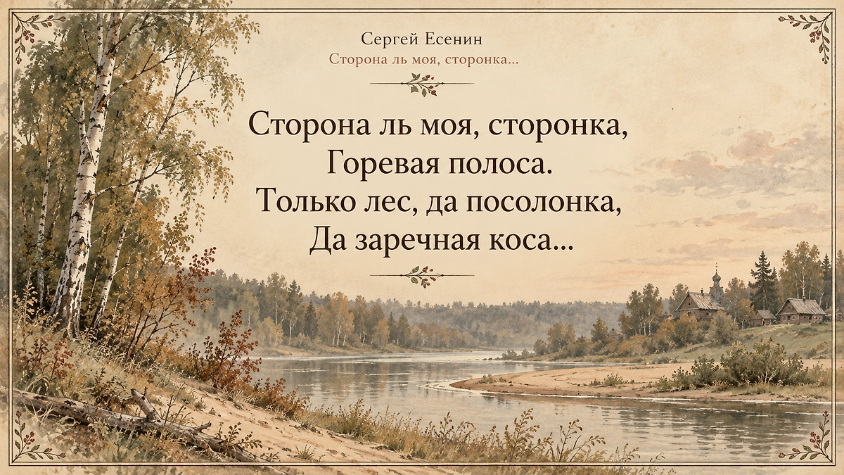 «Сторона ль моя, сторонка»: ранние стихи Есенина о родине. ИИ-иллюстрация: создано редакцией Life.ru с использованием ChatGPT (OpenAI).