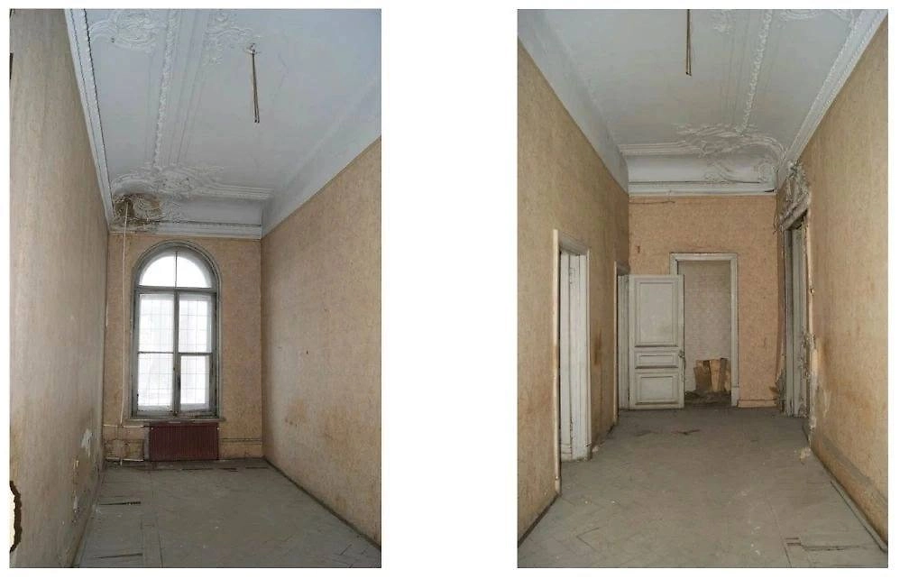 Сгоревший особняк Миллера восстановят к концу 2028 года. Фото © Telegram / КГИОП