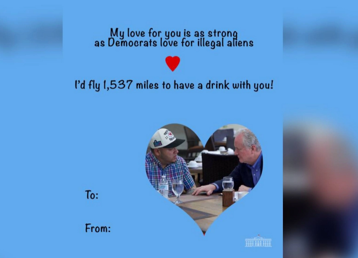 Белый дом к 14 февраля опубликовал провокационные валентинки. Фото © X / White House