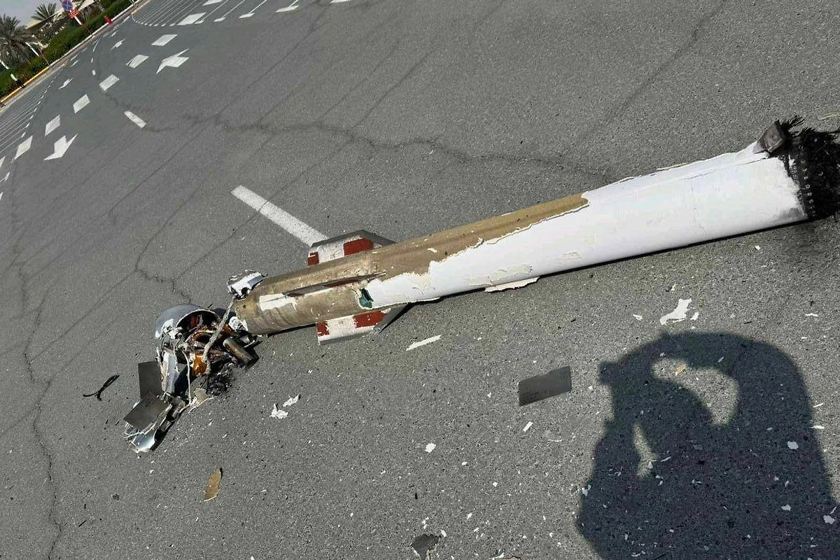 Сбитая иранская ракета. Фото © X / وزارة الدفاع |MOD UAE