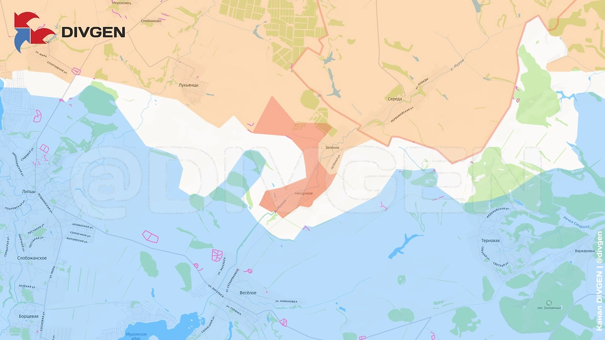 Карта СВО на 1 марта 2026 года. Бойцы 11-го армейского корпуса группировки «Север» освободили Нескучное в Харьковской области. Фото © Telegram / DIVGEN 🚩 Карта СВО