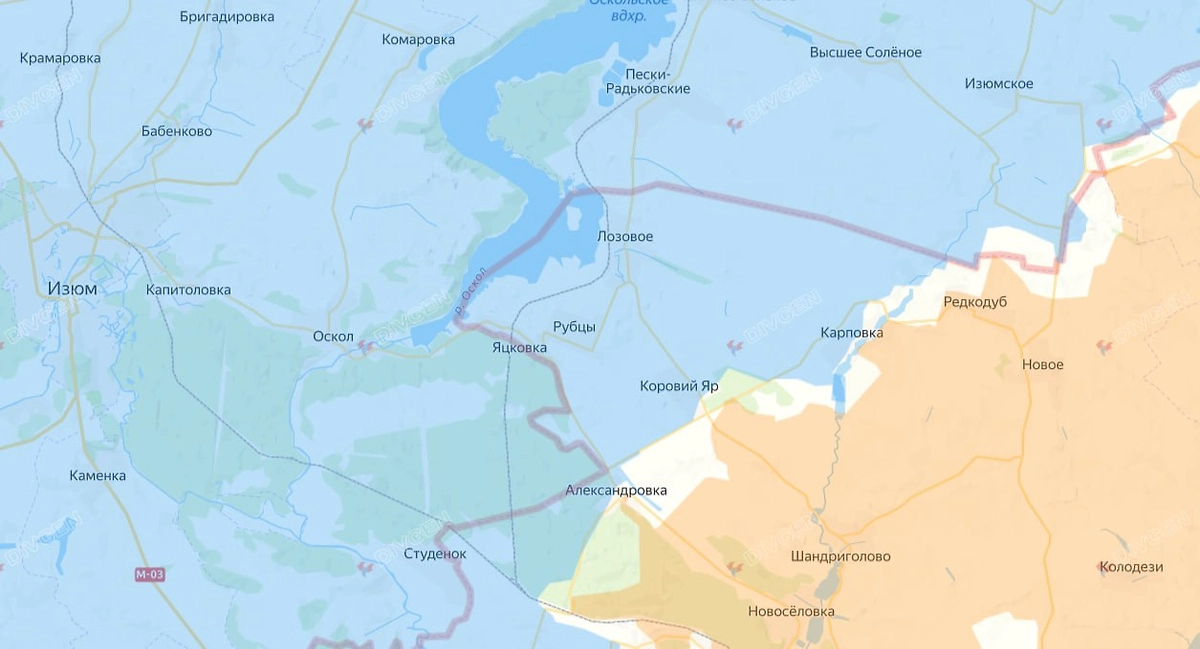 Карта СВО на 22 февраля 2026 года. Подразделения группировки войск «Запад» освободили село Карповка Донецкой Народной Республики. Фото © divgen