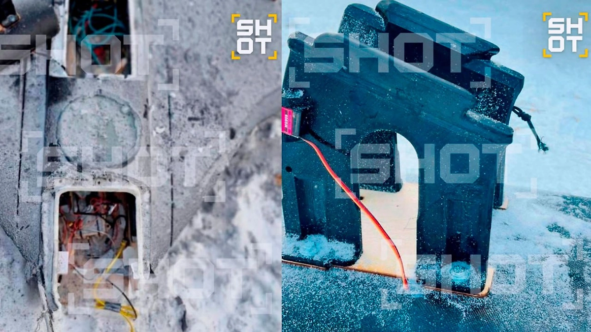 Российский беспилотник «Гербера» в зоне проведения СВО. Коллаж © SHOT