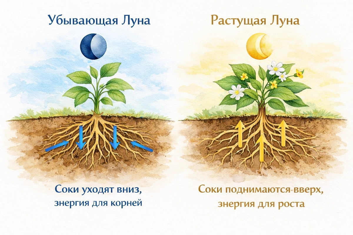 Благоприятные дни для пересадки комнатных растений 2026: как фазы Луны влияют на цветы? © ChatGPT / Софья Кузнецова 