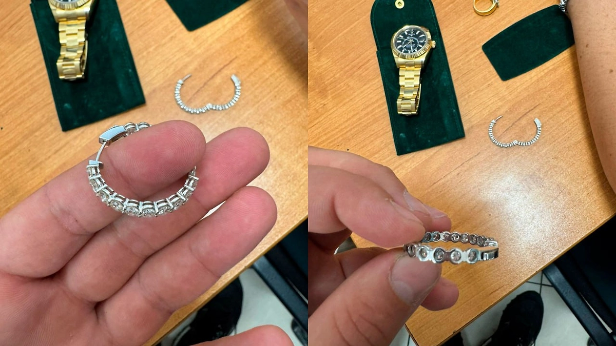 Незадекларированные ювелирные изделия, найденные у женщины в аэропорту Сочи. Коллаж © Предоставлен Life.ru