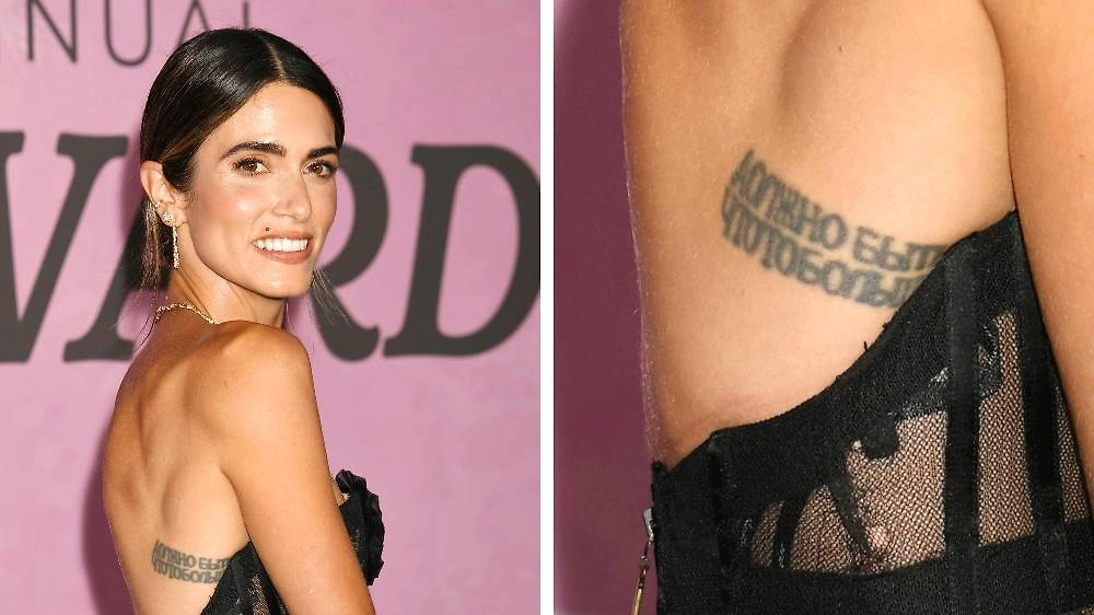 Никки Рид: татуировки на русском языке. Фото © ТАСС / Zuma / Jeffrey Mayer