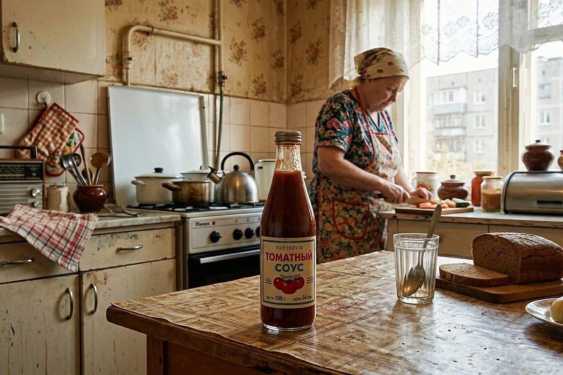 Что случилось с кетчупом в СССР после войны: три версии. Фото © Nano Banana AI