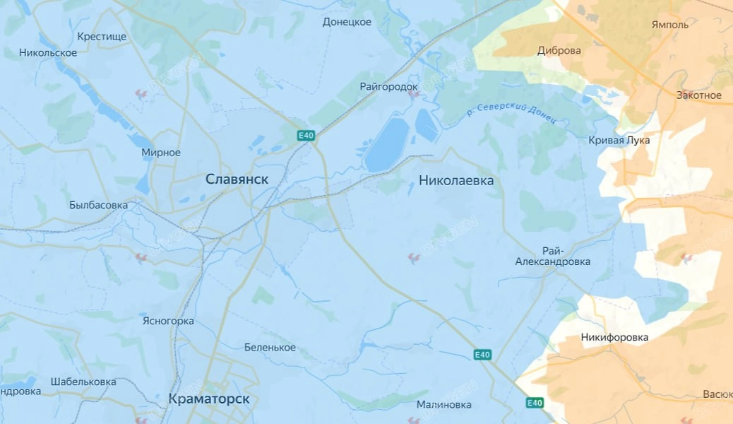 Карта СВО на 25 марта 2026 года. ВС РФ наступают на Славянск и Краматорск. Фото © divgen.ru