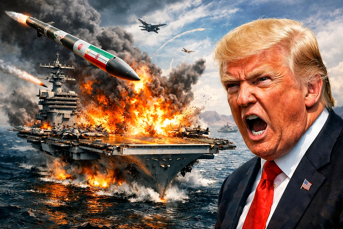 Иран подбил американский авианосец, Трамп хочет переименовать Ормузский залив. Обложка © GPTChat