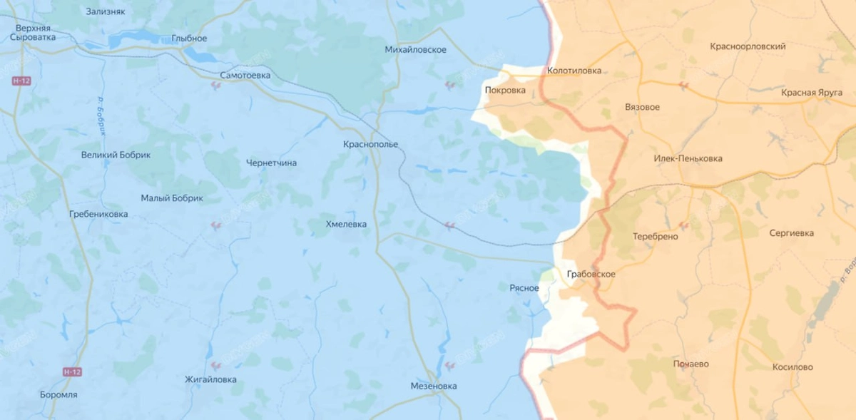 Карта СВО. Группировка «Север» занимает сумские сёла вблизи Белгородской области. Фото © divgen