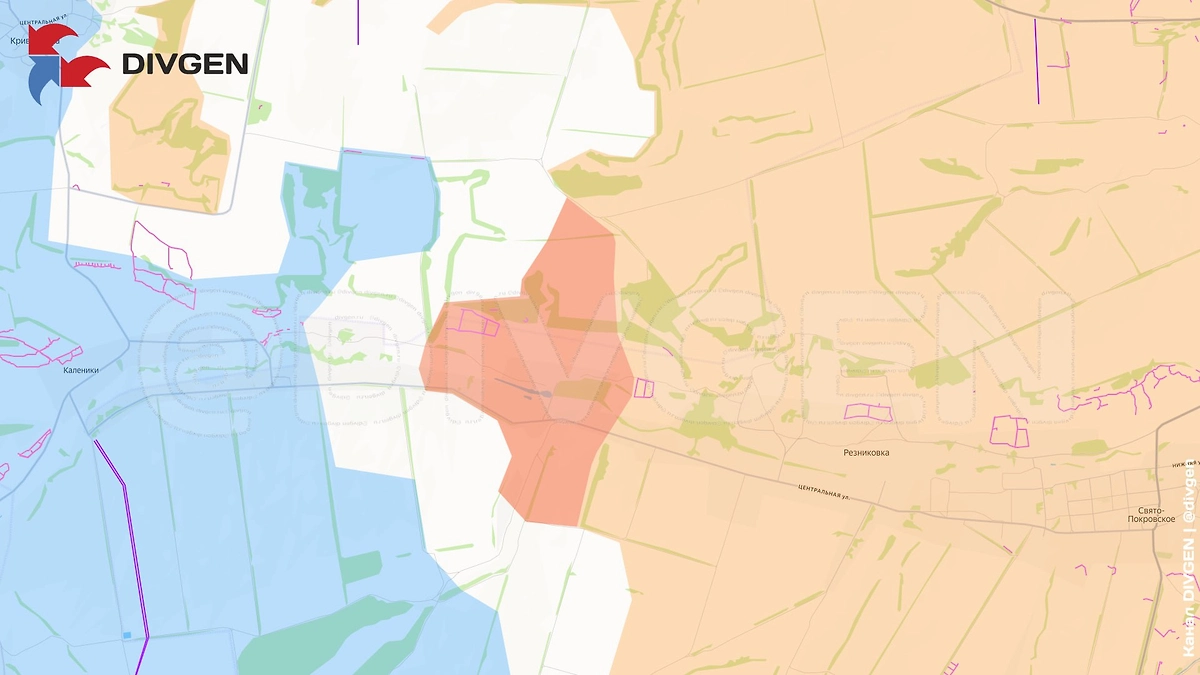 Карта СВО на 3 марта 2026 года. Южная группировка освободила Резниковку. Фото © Telegram / DIVGEN 🚩 Карта СВО