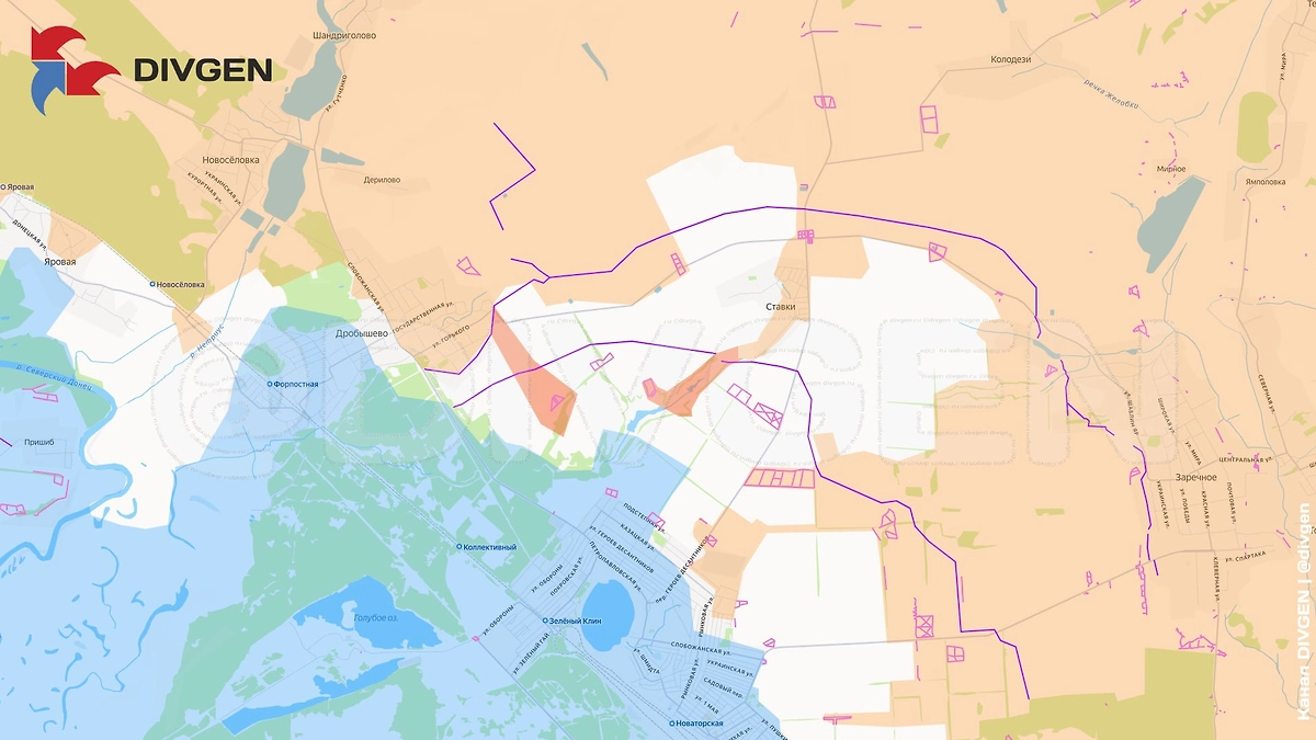 Карта СВО на 3 марта 2026 года. ВС РФ заняли Дробышево. Фото © Telegram / DIVGEN 🚩 Карта СВО
