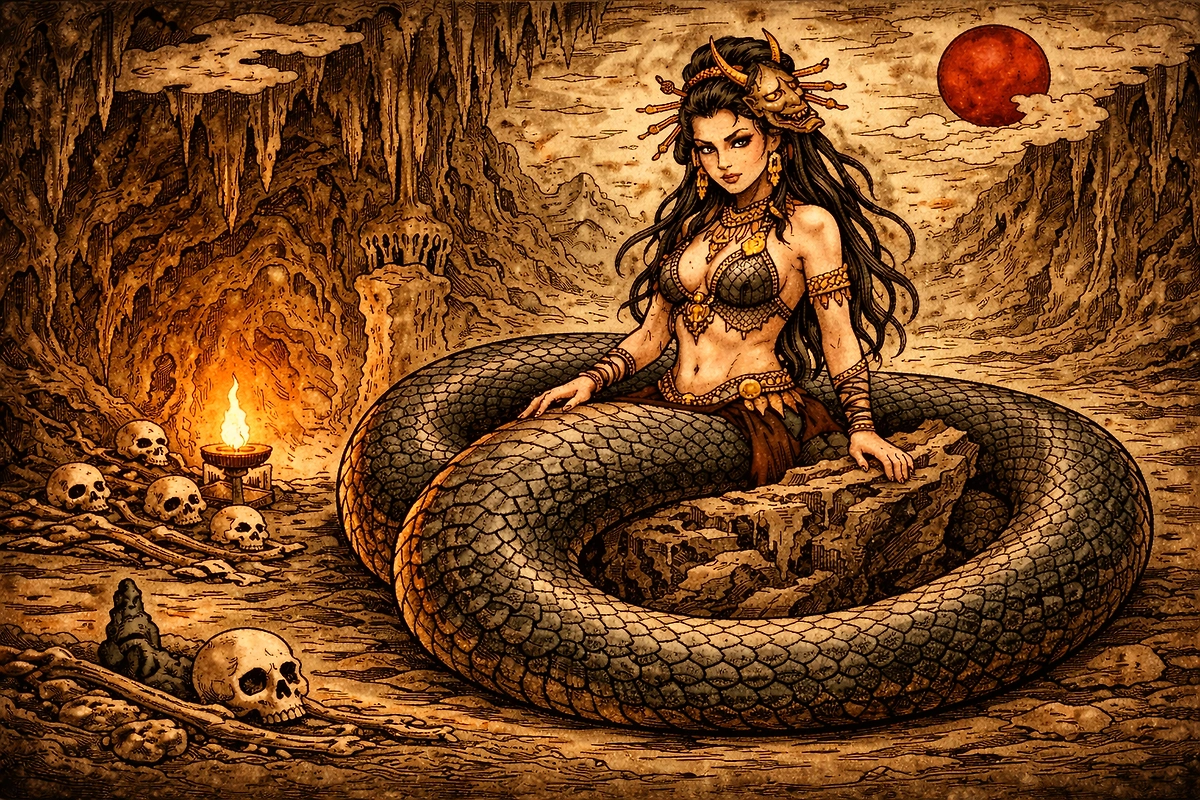 Греческая мифология: Эхидна, родившая самых страшных чудовищ античности. Фото ©&nbsp;GPTChat 