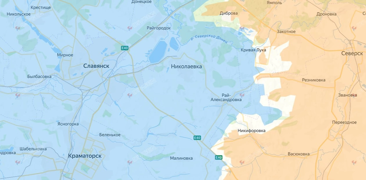 Карта СВО на 21 марта 2026 года. ВС РФ наступают на Славянск широким фронтом. Фото © DIVGEN 🚩 Карта СВО