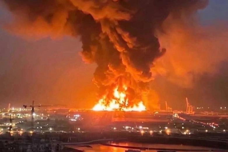 Пожар на базе США в Эрбиле. Фото © X / Narjes_Rahmati