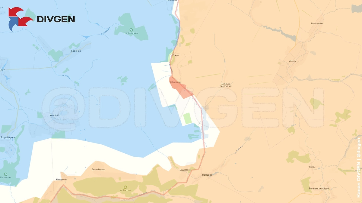 Карта СВО на 4 марта 2026 года. Группировка «Север» освободила в Сумской области село Бобылевка. Фото © Telegram / divgen