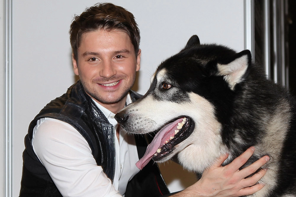 Сергей Лазарев любит собак. Фото © ТАСС / Елизавета Клементьева