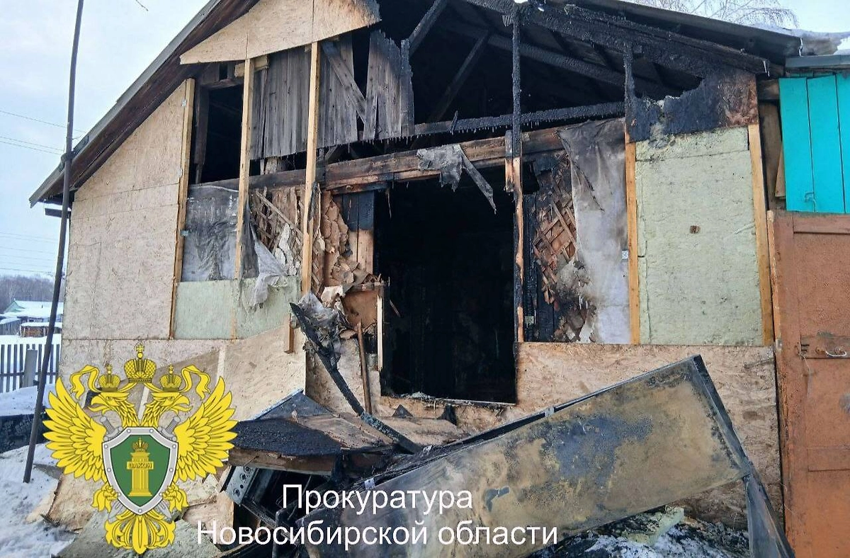 В Новосибирской области в пожаре погибли многодетная мать с двумя детьми. Фото © Telegram / Прокуратура Новосибирской области