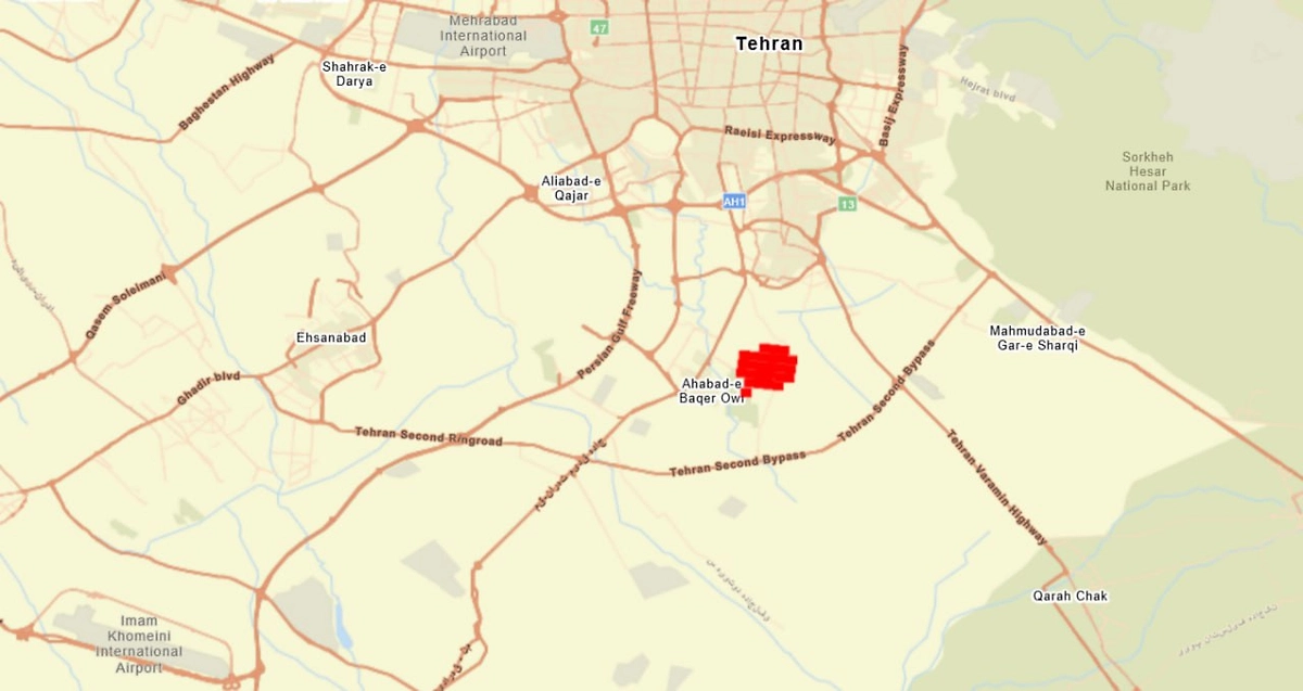 Израиль ударил по нефтеперерабатывающему заводу на окраине Тегерана. Фото © firms.modaps.eosdis.nasa.gov