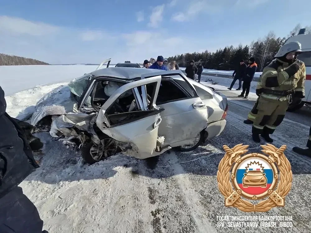 Пять человек погибли в лобовом столкновении легковушек в Башкирии. Фото © MAX/Владимир Севастьянов