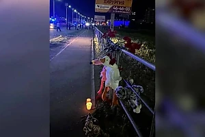 В Благовещенске появился стихийный мемориал у места ДТП, где погибло 5 человек