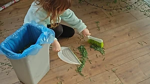 Найден простой лайфхак, как собрать опавшие с ёлки иголки без пылесоса