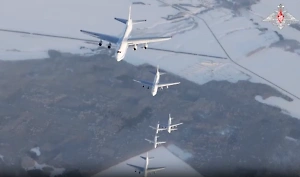 Минобороны показало первый одновременный взлёт семи Ан-124-100 "Руслан" в ходе учений
