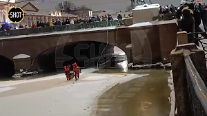 Лайф публикует видео спасения петербурженки, рухнувшей в ледяные воды Фонтанки