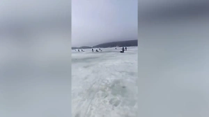 На Сахалине оторвало от берега льдину с рыбаками
