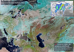 "Роскосмос" показал спутниковое фото обрушившегося на центр России шторма "Гори"