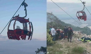В Турции эвакуировали всех туристов, застрявших на сутки на фуникулёре в Анталье