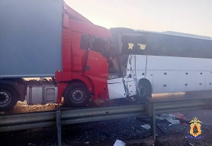 Появилось жуткое видео с места смертельного ДТП с рейсовым автобусом Астрахань – Москва